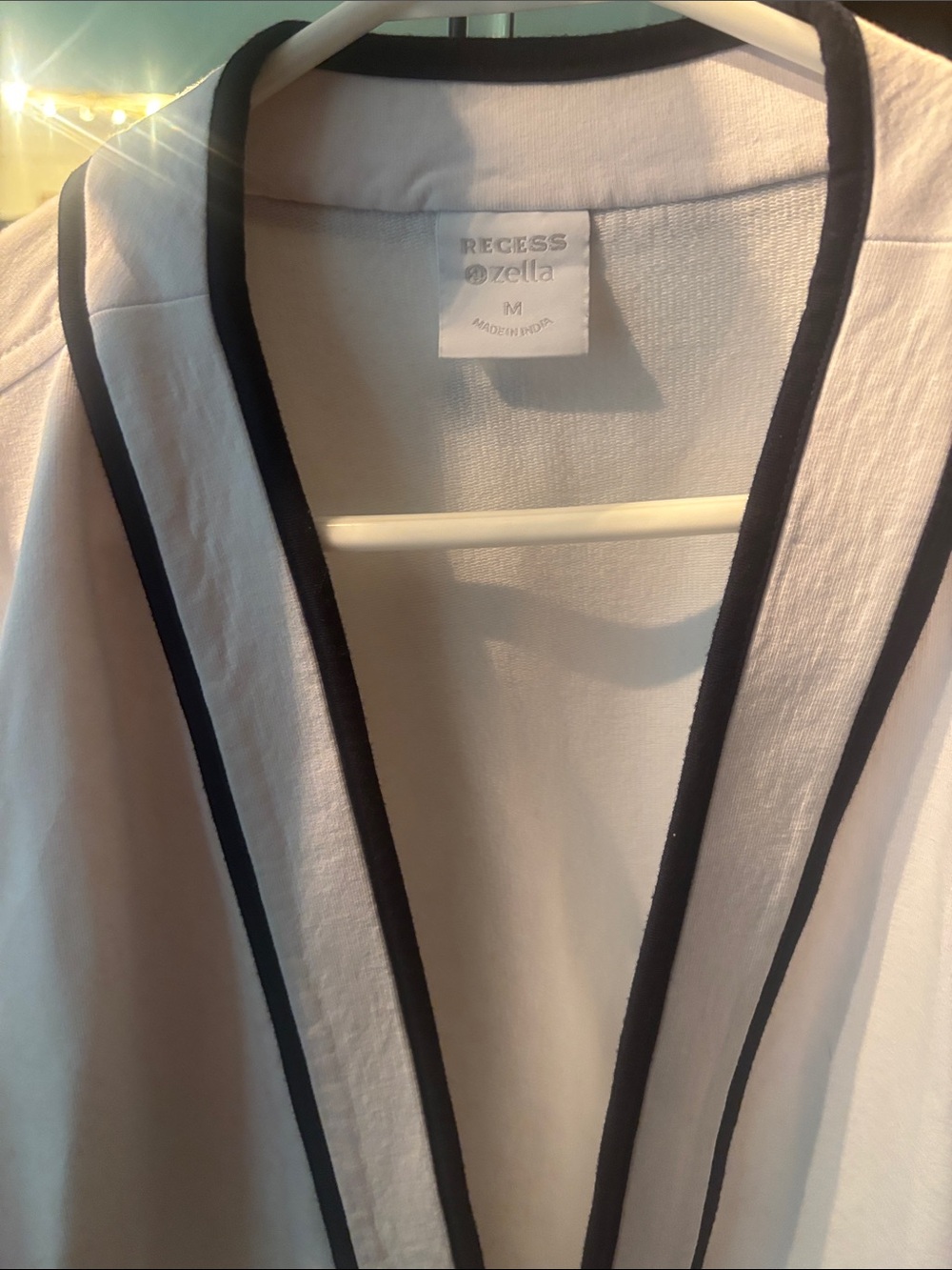 Recess Zella White Cardigan with Black Trim